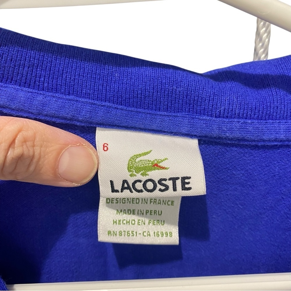 LACOSTE Mens Classic Fit Pique Polo Shirt Royal Blue Size 6 (L/XL) pique cotton - Picture 3 of 8